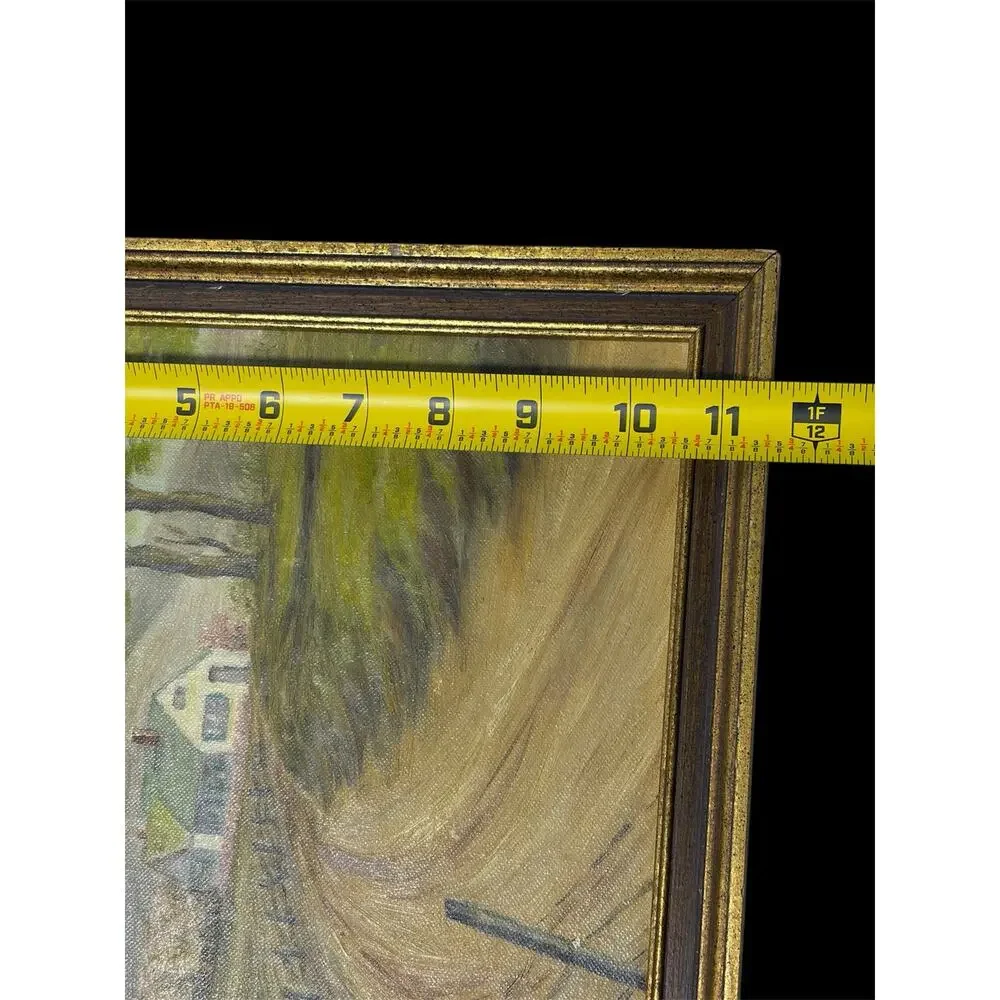 Mid‑century Rural Farmhouse Country Landscape Framed Painting by E. Schoonmaker - Picture 5 of 11